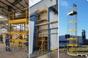 Andaime Plataforma Original MONTEEUSE PI0702779-6 Produto patenteado Aço ou Alumínio - Segurança em altura para manutenção industrial ou construção civil, garantindo acesso seguro pela escada incorporada, Guarda-corpos e Rodapés conforme NR-18, conjunto de piso antiderrapante e forração completa, com alçapão de acesso seguro. Pode ser apoiado com sapatas ajustáveis ou rodízios para movimentação segura da estrutura. Totalmente normatizado, com ART de fabricação recolhida junto ao CREA, Memorial de cálculo, Manual de montagem, Checklist de montagem, Projeto de montagem e Treinamento tipo seminário online com certificados nominais a cada participante. Destaque nas maiores indústrias do Brasil, tendo como clientes a VALE, CSN, Usiminas, Petrobrás, GERDAU, CEMIG, Raízen, JBS SEARA, Marfrig, Usaçucar, Bunge, ADM do Brasil, Syngenta, SENAI, Cofco, Hydro Alunorte, entre outros. Com base ajustável para desnível em auditórios.