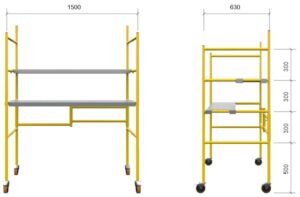 Andaime Dobrável MONTEEUSE - ideal para pequenos serviços de pintura, obra civil. Prático e fácil de montar e usar.