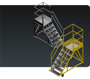 Escada Plataforma NR-12 MONTEEUSE Aço ou Alumínio - Atendimento total as NR-12 e NR-35, com acesso angulado, degraus galvanizados e antiderrapantes e Plataforma superior com guarda-corpos e rodapés. Acompanha ART de fabricação e é amplamente utilizada nas maiores indústrias do Brasil, com altíssima qualidade de fabricação, matéria-prima certificada e acabamento de superfície de alta qualidade - pintura eletrostática.