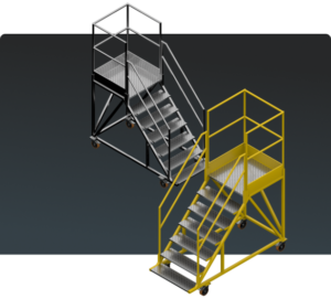 Escada Plataforma NR-12 MONTEEUSE Aço ou Alumínio - Atendimento total as NR-12 e NR-35, com acesso angulado, degraus galvanizados e antiderrapantes e Plataforma superior com guarda-corpos e rodapés. Acompanha ART de fabricação e é amplamente utilizada nas maiores indústrias do Brasil, com altíssima qualidade de fabricação, matéria-prima certificada e acabamento de superfície de alta qualidade - pintura eletrostática.