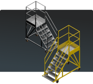 Escada Plataforma NR-12 MONTEEUSE Aço ou Alumínio - Atendimento total as NR-12 e NR-35, com acesso angulado, degraus galvanizados e antiderrapantes e Plataforma superior com guarda-corpos e rodapés. Acompanha ART de fabricação e é amplamente utilizada nas maiores indústrias do Brasil, com altíssima qualidade de fabricação, matéria-prima certificada e acabamento de superfície de alta qualidade - pintura eletrostática.