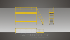 Andaime Plataforma com Escada Angulada Original MONTEEUSE PI0702779-6 Produto patenteado - Segurança em altura para manutenção industrial ou construção civil, garantindo acesso seguro pela escada incorporada, Guarda-corpos e Rodapés conforme NR-18, conjunto de piso antiderrapante e forração completa, com alçapão de acesso seguro. Pode ser apoiado com sapatas ajustáveis ou rodízios para movimentação segura da estrutura. Totalmente normatizado, com ART de fabricação recolhida junto ao CREA, Memorial de cálculo, Manual de montagem, Checklist de montagem, Projeto de montagem e Treinamento tipo seminário online com certificados nominais a cada participante. Destaque nas maiores indústrias do Brasil, tendo como clientes a VALE, CSN, Usiminas, Petrobrás, GERDAU, CEMIG, Raízen, JBS SEARA, Marfrig, Usaçucar, Bunge, ADM do Brasil, Syngenta, SENAI, Cofco, Hydro Alunorte, entre outros.