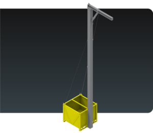 Poste de Ancoragem Móvel - Linha de Vida Móvel com auxílio de empilhadeira ou palleteira - Segurança em Altura nas atividades de Manutenção, Inspeção de cargas e Enlonamento de veículos e caminhões, com atendimento total a NR35, permitindo a Ancoragem do Cinto de segurança no Trava-quedas. Trabalho seguro, estrutura móvel e de alta qualidade.