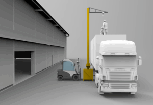 PGCP Poste Giratório de Ancoragem 360 graus com caixa contrapeso móvel por empilhadeira ou palleteira - Linha de Vida Móvel com auxílio de empilhadeira ou palleteira - Segurança em Altura nas atividades de Manutenção, Inspeção de cargas e Enlonamento de veículos e caminhões, com atendimento total a NR35 e NBR16325, permitindo a Ancoragem do Cinto de segurança no Trava-quedas. Trabalho seguro, estrutura móvel e de alta qualidade.