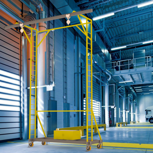 Linha de Vida Móvel Monteeuse - Com contrapeso para estabilidade da estrutura. Segurança em Altura nas atividades de Manutenção, Inspeção de cargas e Enlonamento de veículos e caminhões, com atendimento total a NR35, permitindo a Ancoragem do Cinto de segurança no Trava-quedas. Trabalho seguro, estrutura móvel com Rodízios robustos e de qualidade.