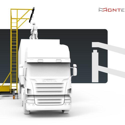 Linha de Vida Móvel Monteeuse - Com contrapeso para estabilidade da estrutura. Segurança em Altura nas atividades de Manutenção, Inspeção de cargas e Enlonamento de veículos e caminhões, com atendimento total a NR35, permitindo a Ancoragem do Cinto de segurança no Trava-quedas. Trabalho seguro, estrutura móvel com Rodízios robustos e de qualidade.