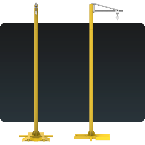 Poste de Ancoragem Giratório com Base Suporte Pneu MONTEEUSE - Linha de Vida Móvel NBR 16.325-1 - Ancoragem do cinto de segurança com trole e trava quedas - NR-35 segurança no trabalho em altura