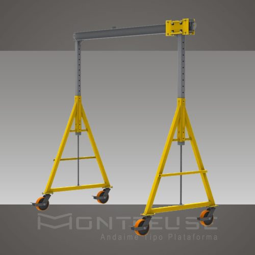 Pórtico de içamento de Cargas MONTEEUSE - Pórtico ajustável em altura ou largura, com capacidade de carga alta e formato customizável conforme a necessidade do cliente. Segurança no içamento e movimentação de cargas pesadas.